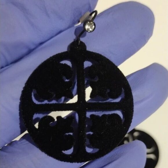 Elegant Black and Crystal 2-inch Drop Earrings - Women's Fashion Jewelry - Picture 4 of 6